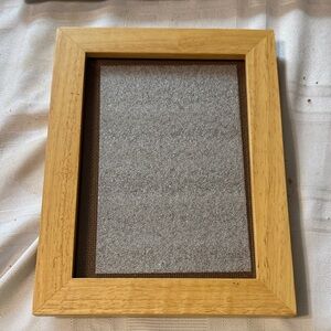 Vintage light wood picture frame with glass with stand